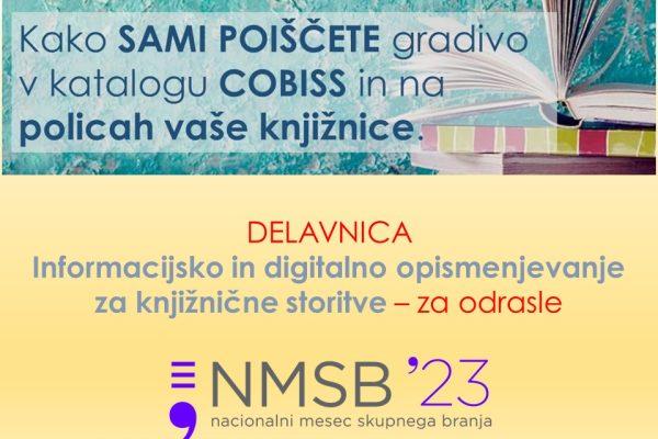 Delavnica – Kako sami poiščete gradivo v katalogu COBISS