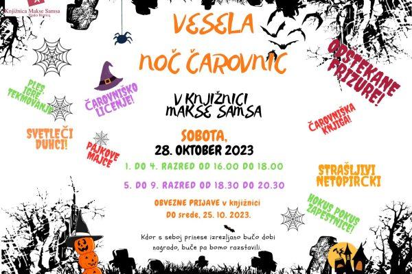 Vesela noč čarovnic v Knjižnici Makse Samsa za osnovnošolce
