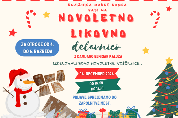Novoletna likovna delavnica za osnovnošolce, 14. december 2024