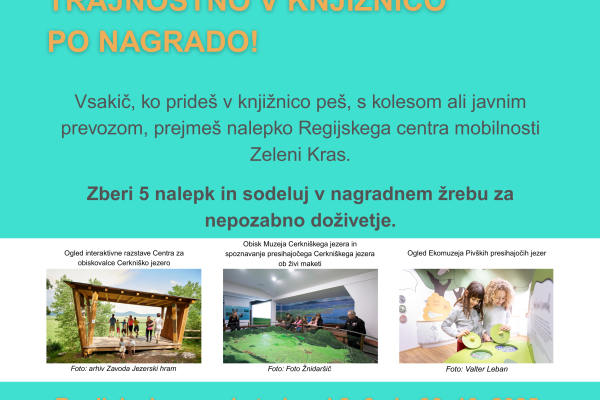 Trajnostno v knjižnico po nagrado!