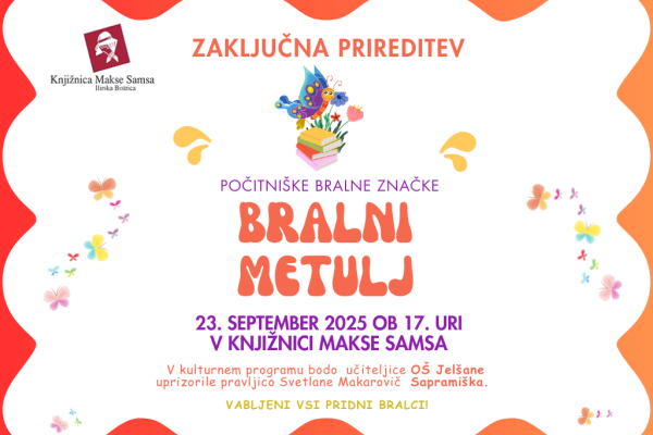 Zaključna prireditev Bralni metulj 2025