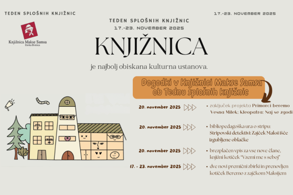 Teden splošnih knjižnic – vrsta dogodkov